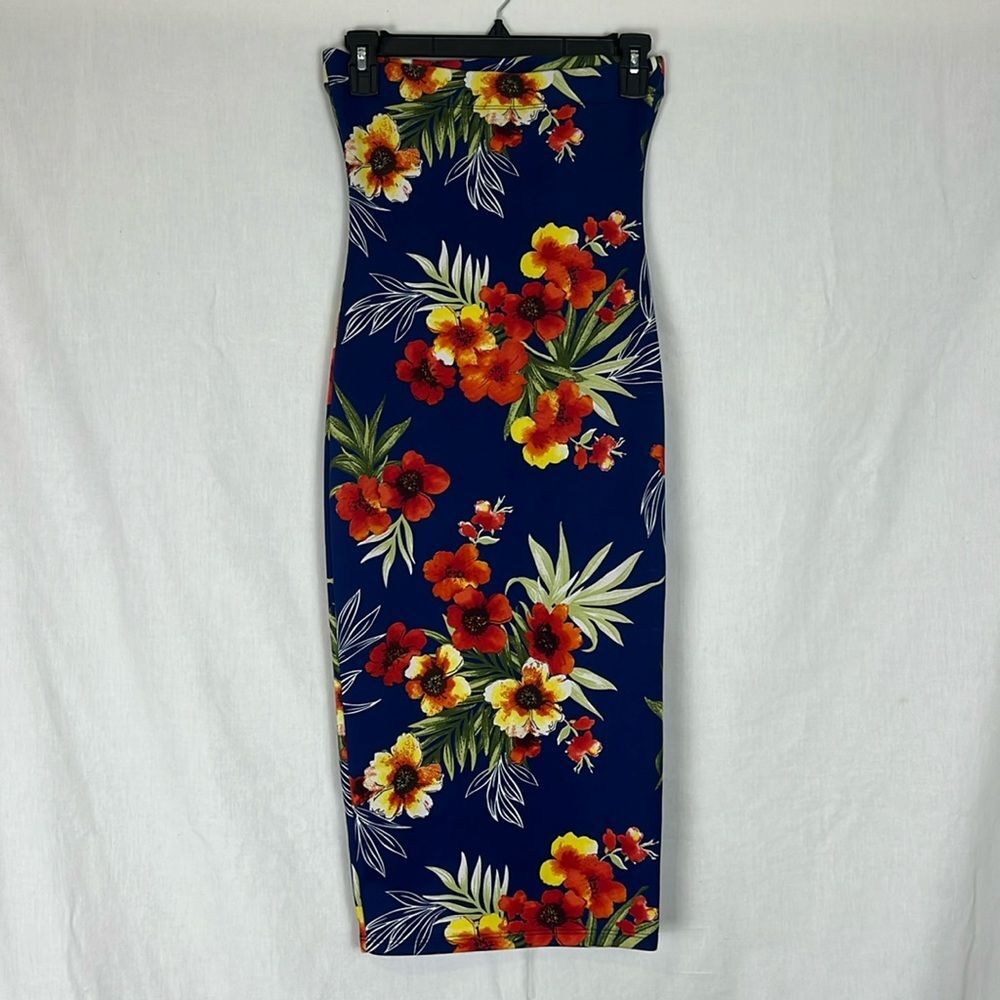 DNA Couture Tropical Print High Rise Skirt